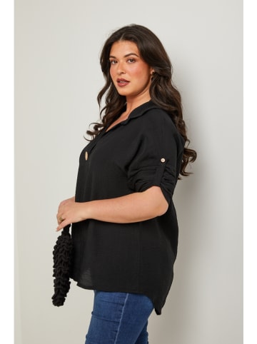 Curvy Lady Bluse in Schwarz