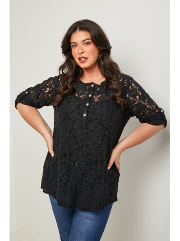 Curvy Lady Bluse in Schwarz