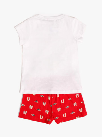 admas Pyjama wit/rood