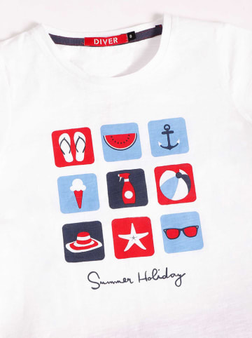 admas Pyjama wit/rood