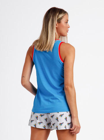 admas Pyjama in Blau/ Weiß