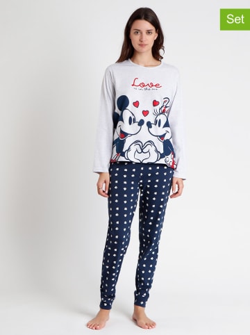 Disney Pyjama in Weiß/ Dunkelblau