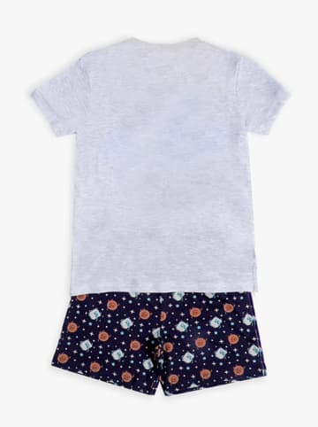 admas Pyjama in Grau/ Schwarz