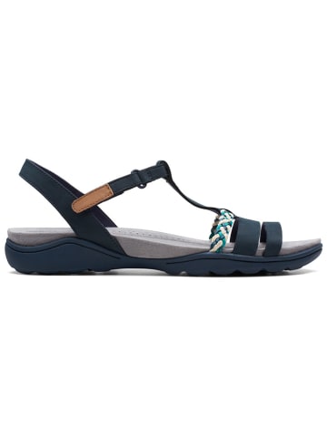 Clarks Leder-Sandalen "Amanda Tealite" in Dunkelblau