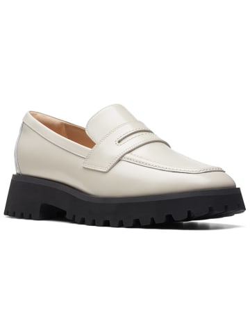Clarks Leder-Mokassins "Stayso Edge" in Creme