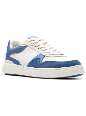 Clarks Skórzane sneakersy "CourtLite Race" w kolorze niebiesko-białym