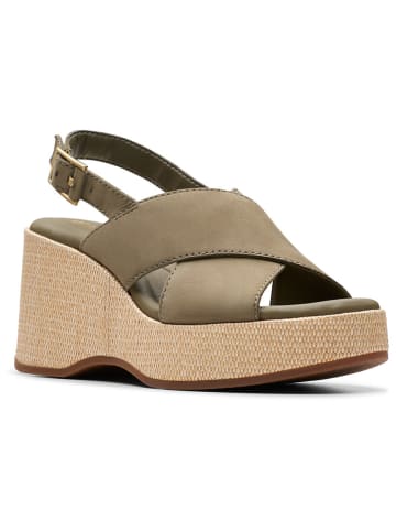 Clarks Leren sleehaksandalen "Manon Wish" kaki