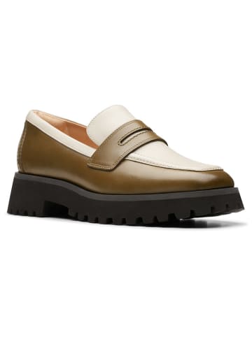 Clarks Leren mocassins "Stayso Edge" kaki/crème