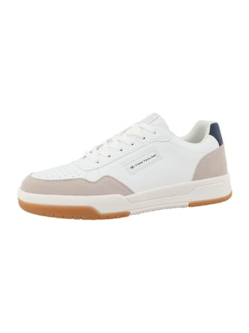 Tom Tailor Sneakers in Weiß/ Beige/ Dunkelblau