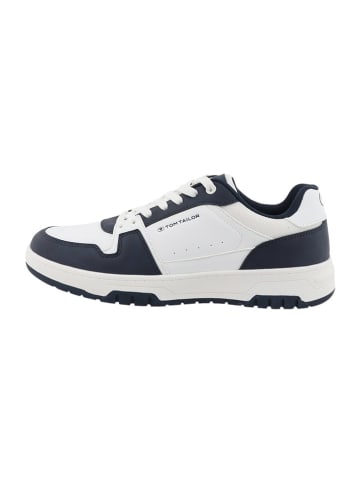 Tom Tailor Sneakers in Weiß/ Dunkelblau