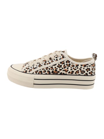 Tom Tailor Sneakers in Creme/ Hellbraun/ Schwarz
