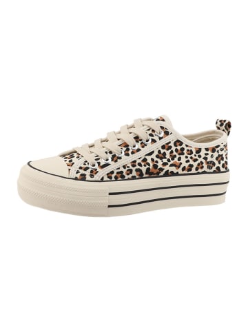 Tom Tailor Sneakers in Creme/ Hellbraun/ Schwarz