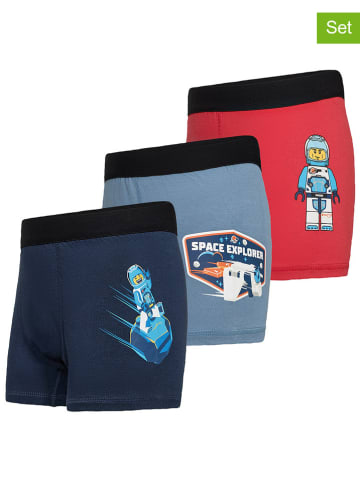LEGO 3-delige set: boxershorts donkerblauw/blauw/rood