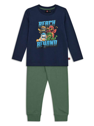 LEGO Pyjama in Grün/ Dunkelblau