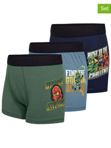 LEGO 3er-Set: Boxershorts in Dunkelblau/ Blau/ Grün