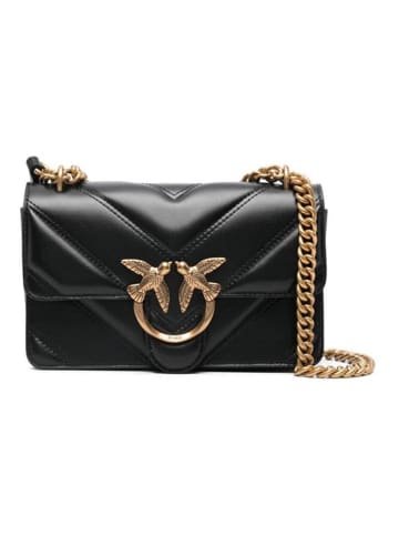 Pinko Leder-Umhängetasche in Schwarz - (B)22 x (H)14 x (T)7 cm