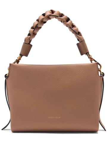 COCCINELLE Leder-Henkeltasche in Hellbraun - (B)23 x (H)18 x (T)10 cm