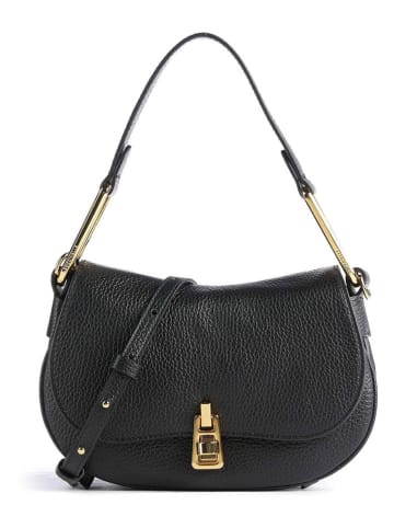 COCCINELLE Leder-Schultertasche in Schwarz - (B)22 x (H)14 x (T)4 cm