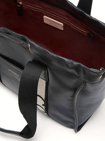 COCCINELLE Leder-Schultertasche in Schwarz - (B)35 x (H)25 x (T)15 cm