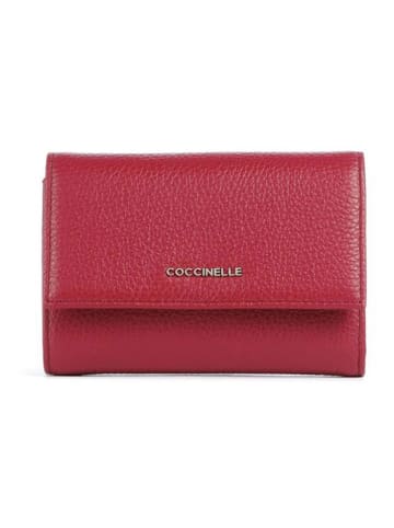 COCCINELLE Leder-Geldbörse in Bordeaux - (B)14 x (H)10 x (T)4 cm