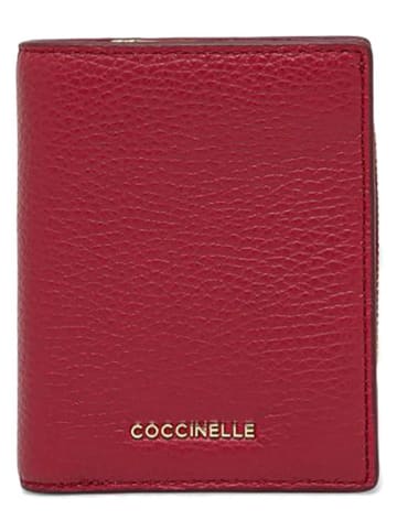 COCCINELLE Leder-Geldbörse in Bordeaux - (B)10 x (H)12,5 x (T)1 cm