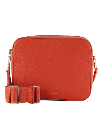 COCCINELLE Leder-Umhängetasche in Orange - (B)21 x (H)17 x (T)6 cm