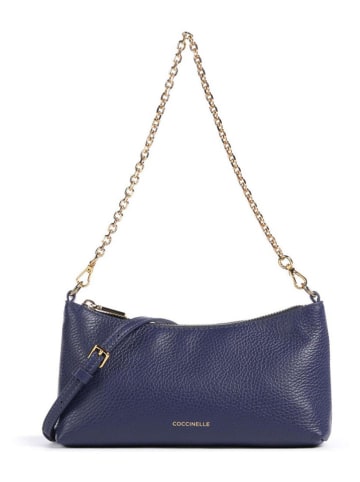 COCCINELLE Leder-Schultertasche in Dunkelblau - (B)22 x (H)12 x (T)7 cm