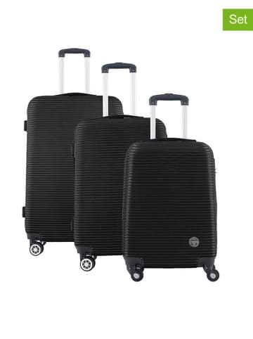 Geographical Norway 3tlg. Hardcase-Trolleyset "Solomun" in Schwarz