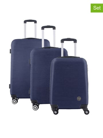 Geographical Norway 3-delige hardcase-trolleyset "Solomun" donkerblauw