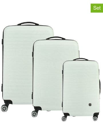Geographical Norway 3-delige hardcase-trolleyset "Solomun" wit