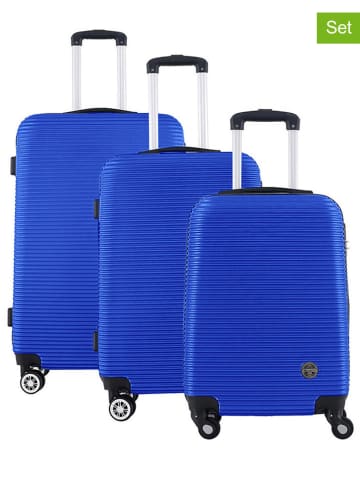 Geographical Norway 3-delige hardcase-trolleyset "Solomun" blauw