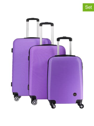Geographical Norway 3tlg. Hardcase-Trolleyset "Solomun" in Lila