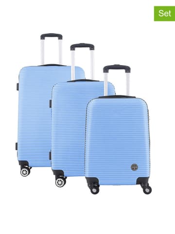 Geographical Norway 3tlg. Hardcase-Trolleyset "Solomun" in Hellblau