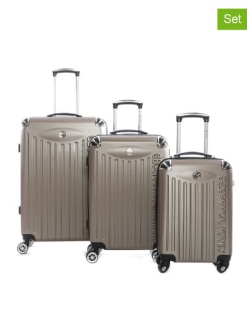 Geographical Norway 3tlg. Hardcase-Trolleyset "Softless" in Beige