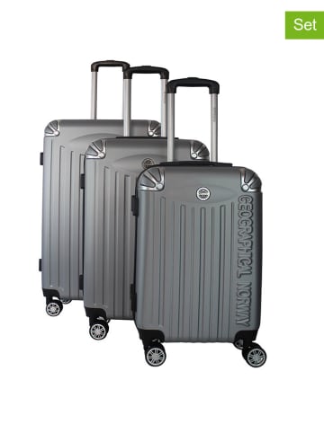 Geographical Norway 3tlg. Hardcase-Trolleyset "Softless" in Grau