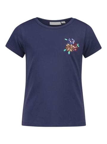 Topo Shirt "Flowers" in Dunkelblau