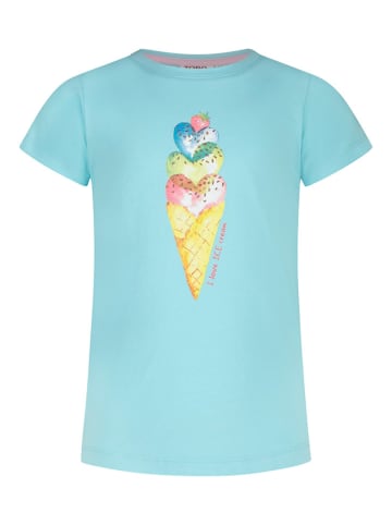 Topo Shirt "Ice in blossom" in Hellblau