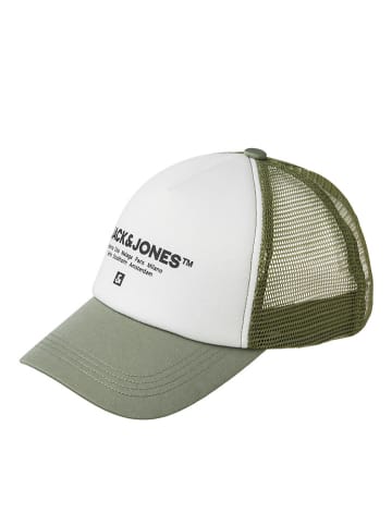JACK & JONES Junior Cap "Script" in Khaki/ Weiß