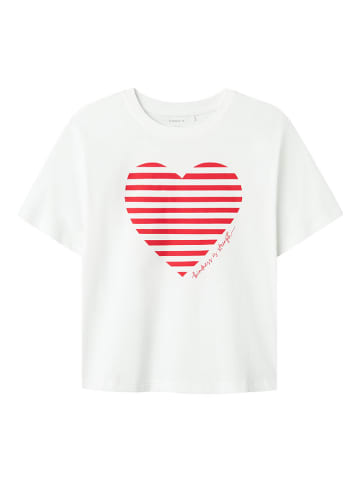 name it Shirt in Weiß/ Rot