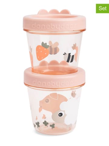 done by deer 2er-Set: Lunchdosen "Tiny farm" in Rosa - 150 ml