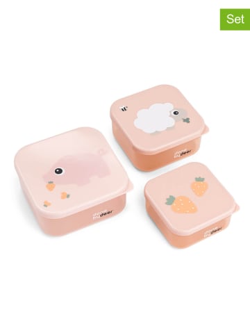 done by deer 3er-Set: Lunchboxen "Tiny farm" in Rosa