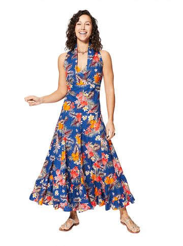 Aller Simplement Kleid in Dunkelblau/Orange