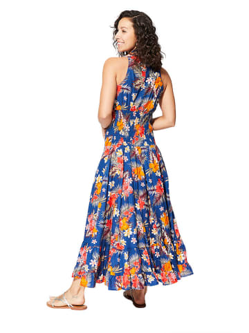 Aller Simplement Kleid in Dunkelblau/Orange