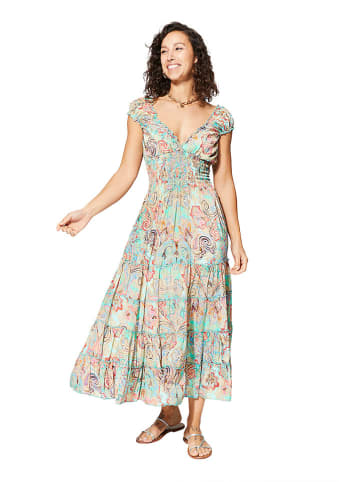 Aller Simplement Kleid in Beige/Türkis