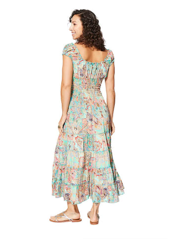 Aller Simplement Kleid in Beige/Türkis