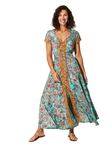 Aller Simplement Kleid in Hellblau/Orange