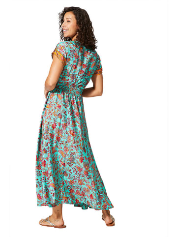 Aller Simplement Kleid in Hellblau/Orange