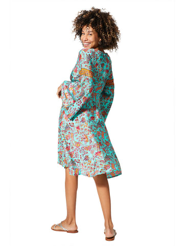 Aller Simplement Kleid in Hellblau/Orange