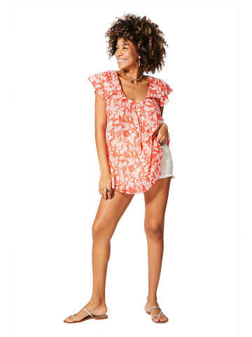 Aller Simplement Blouse oranje/wit