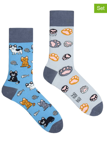 Spox Sox 2er-Set: Socken in Blau/ Hellbraun